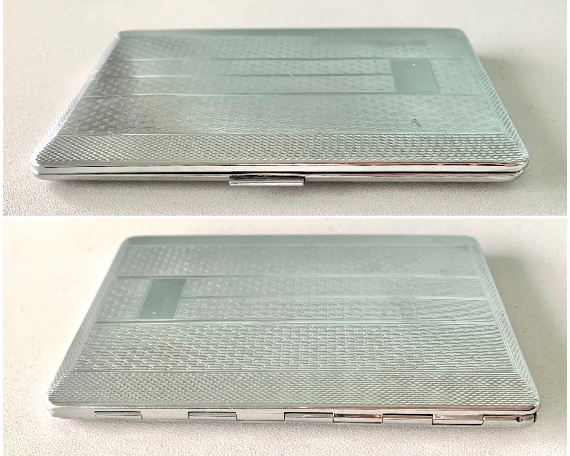 Vintage Har-bro Chrome Cigarette Case : Silver Metal Smoking Accessory