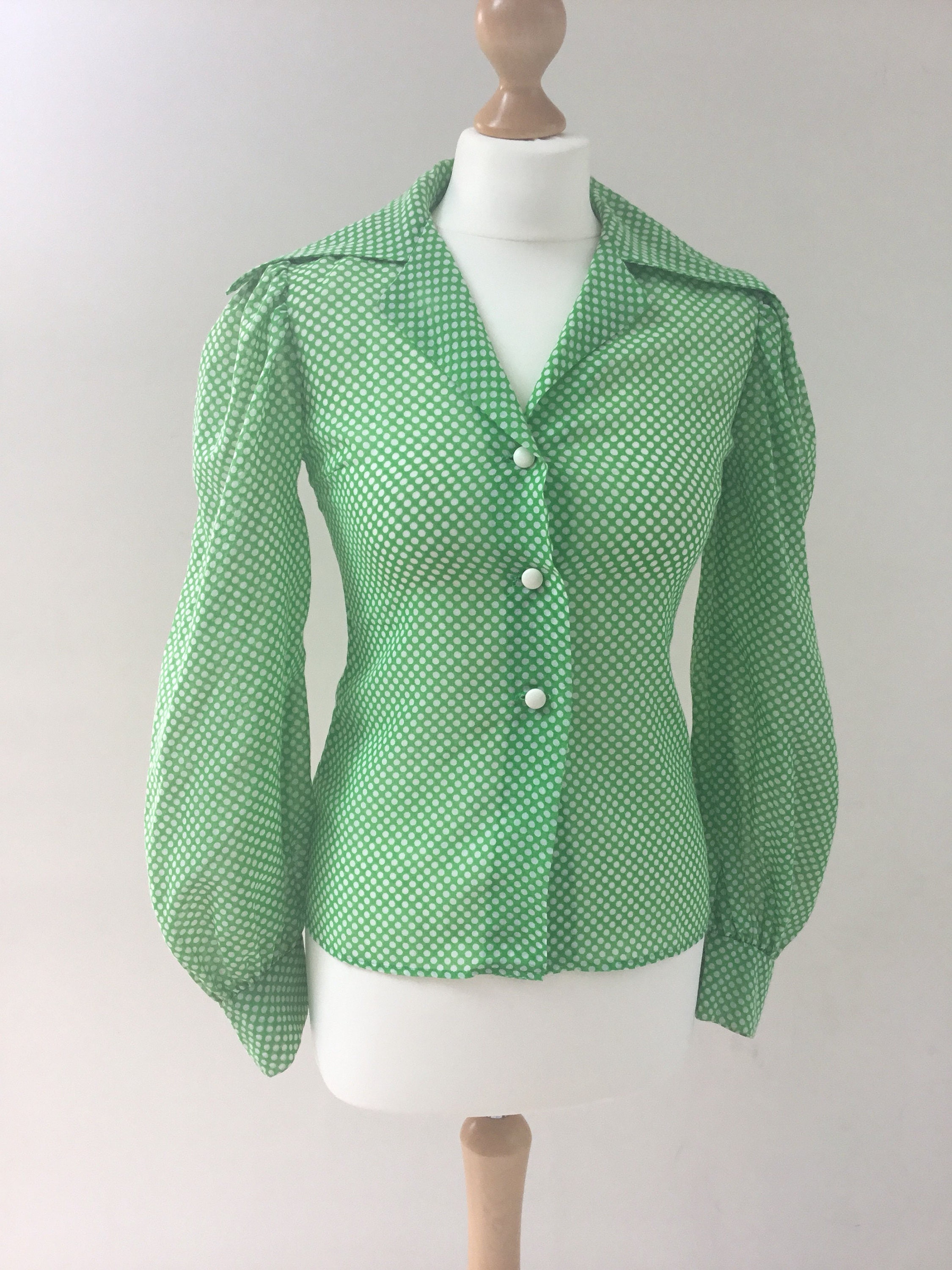 Polly peck by Sybil Zelker laidies shirt, size 8 1970s blouse with ...