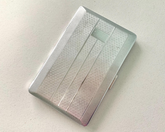 Vintage Har-bro Chrome Cigarette Case : Silver Metal Smoking Accessory