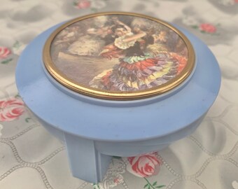 Dubarry soap or powder bowl, with a Flamenco dancer, mid century dressing table trinket jar