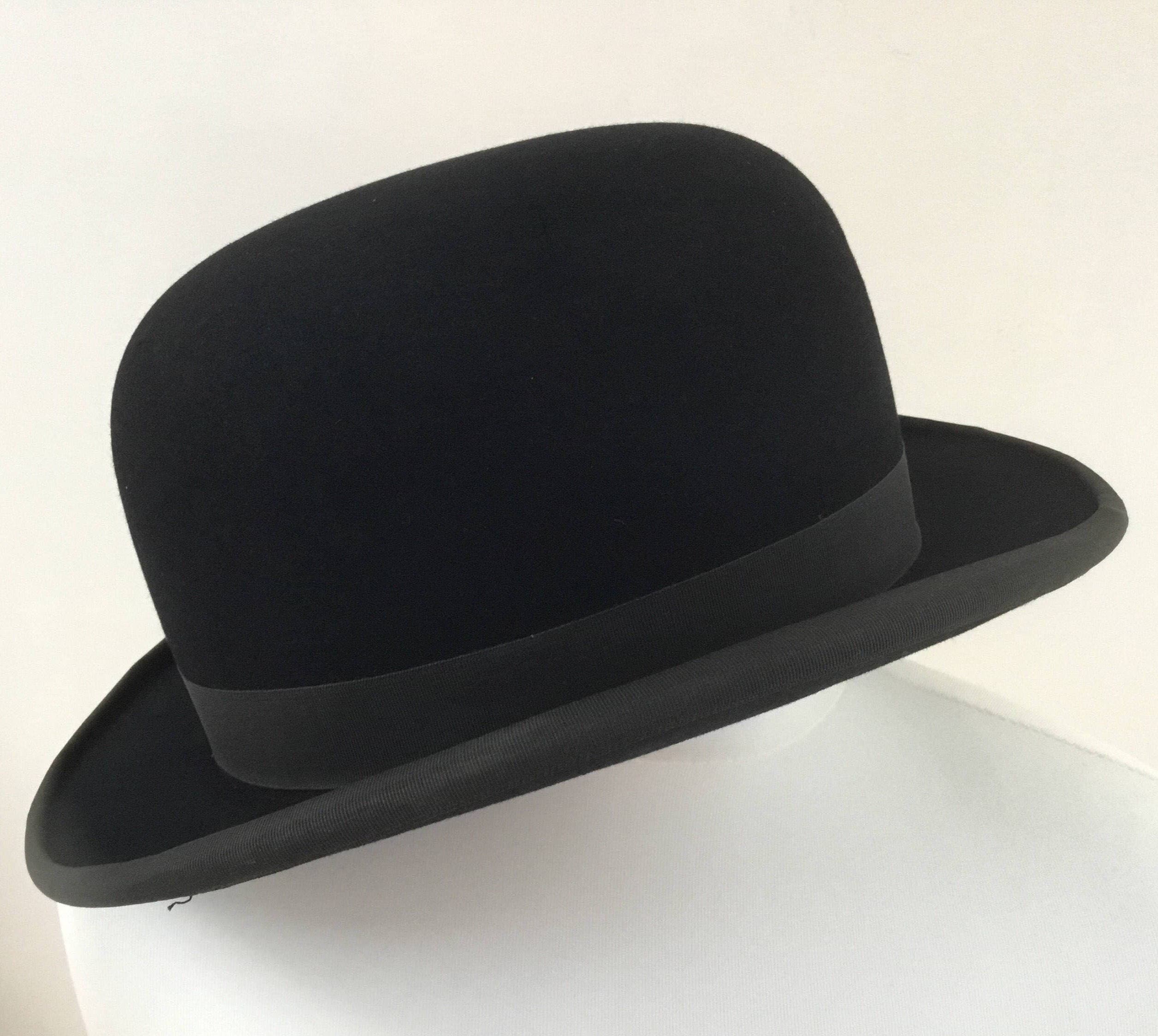 Mens Black Vintage Bowler Hat By Woodrow Of Piccadilly London Size 7