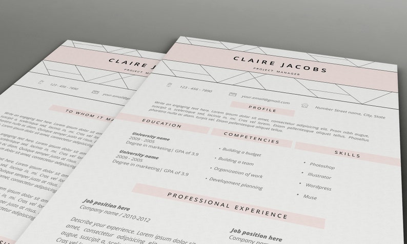 Resume Template, CV Template Editable in MS Word and Pages, Instant Digital Download, Size A4 and US Letter image 9