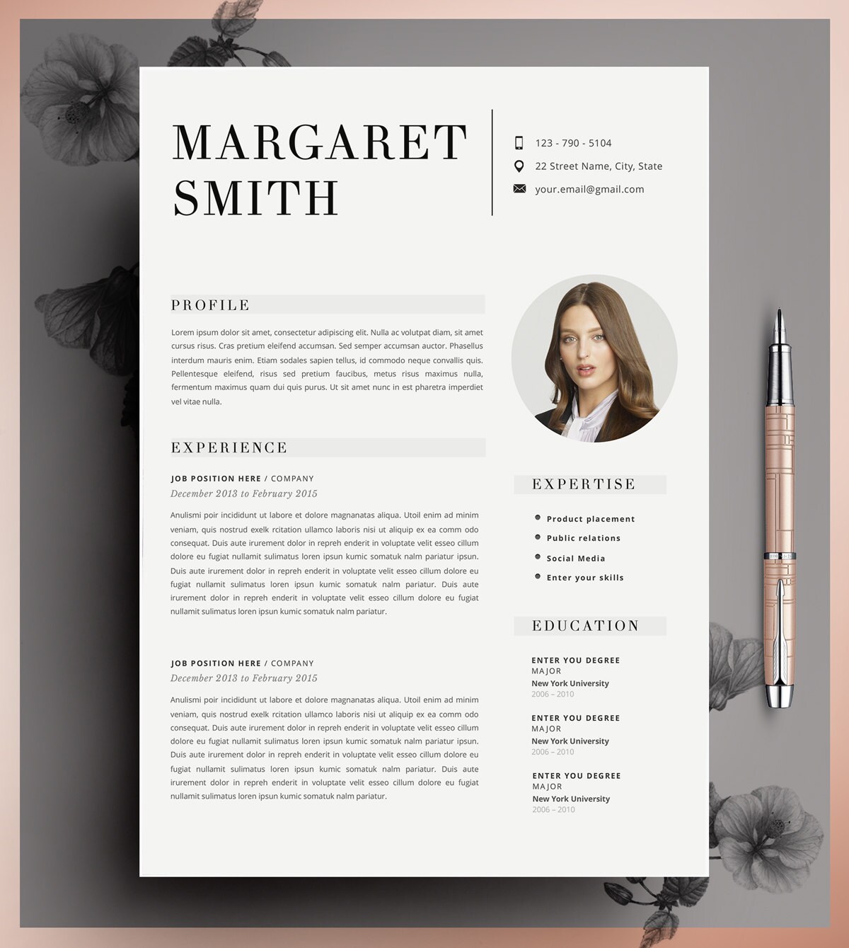 Teacher Resume Resume Template 2 Page Resume CV Template