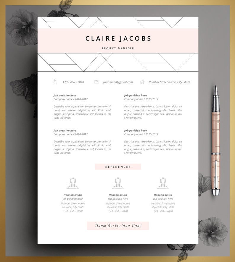 Resume Template, CV Template Editable in MS Word and Pages, Instant Digital Download, Size A4 and US Letter image 2