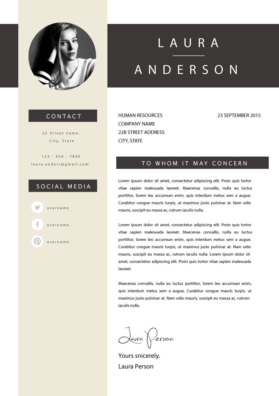 Creative Resume Template, CV Template, Instant Download, Editable in MS ...