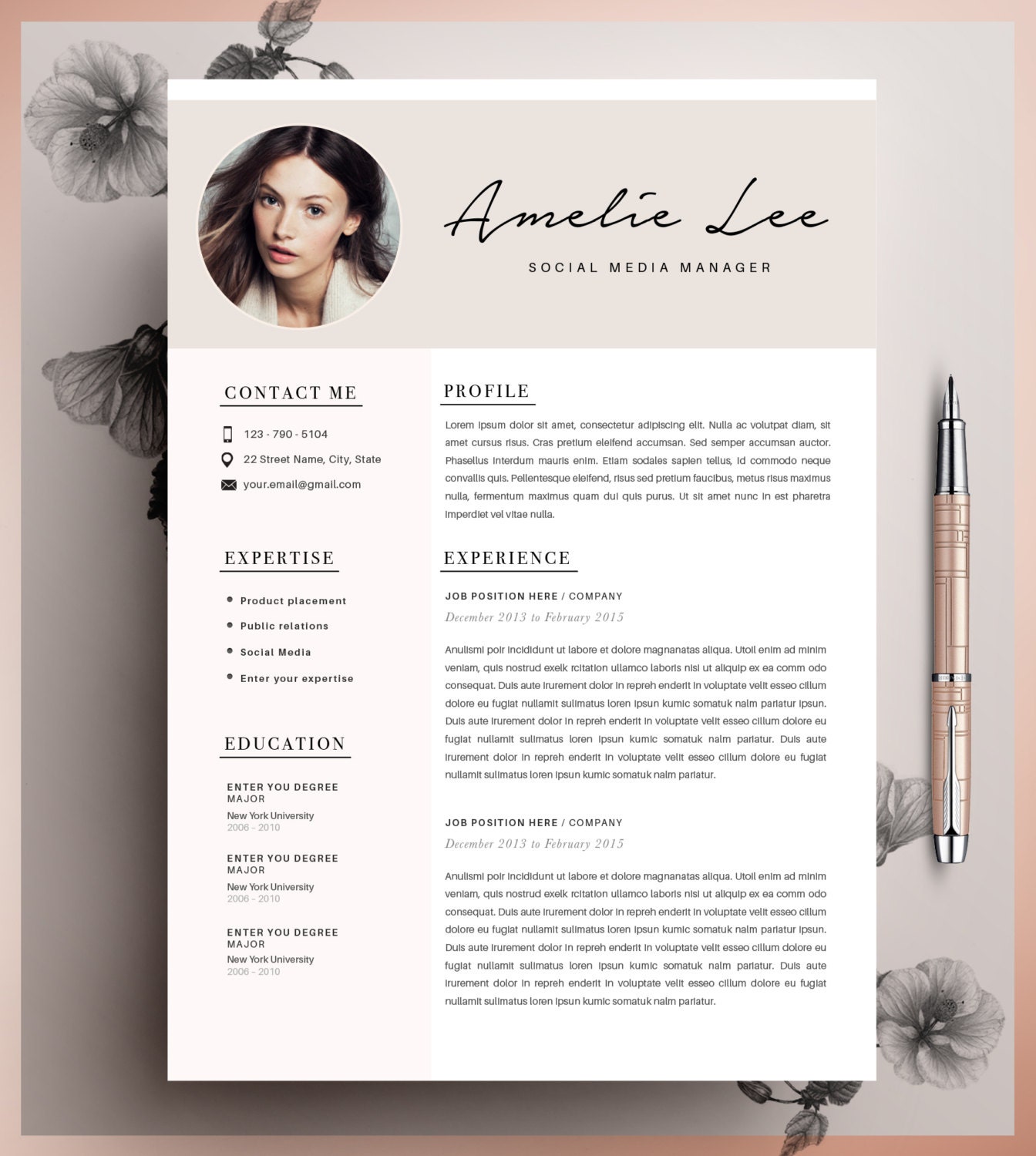 creative resume etsy