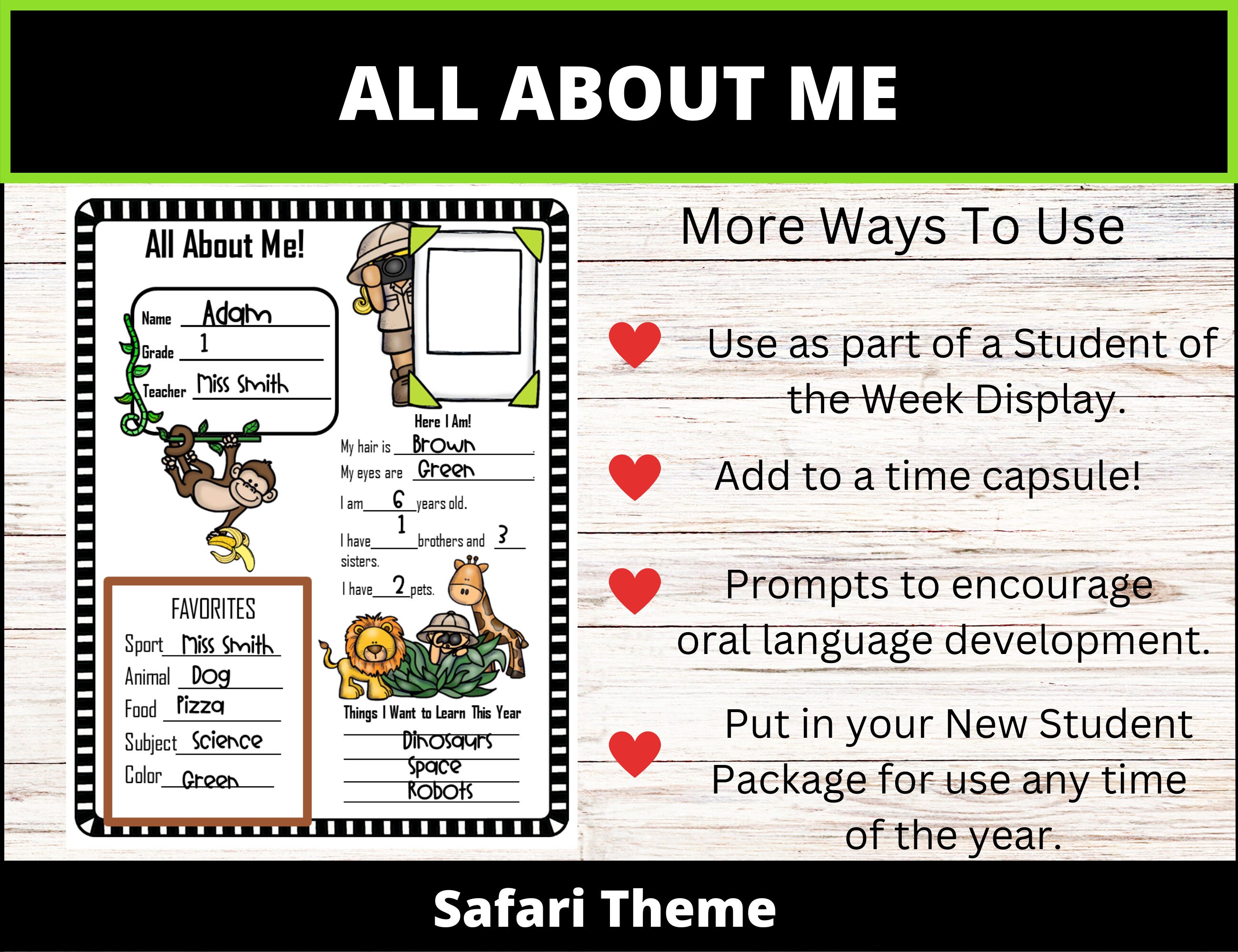 All About Me Worksheets/posters Prek - 1st Back to School Activities ...