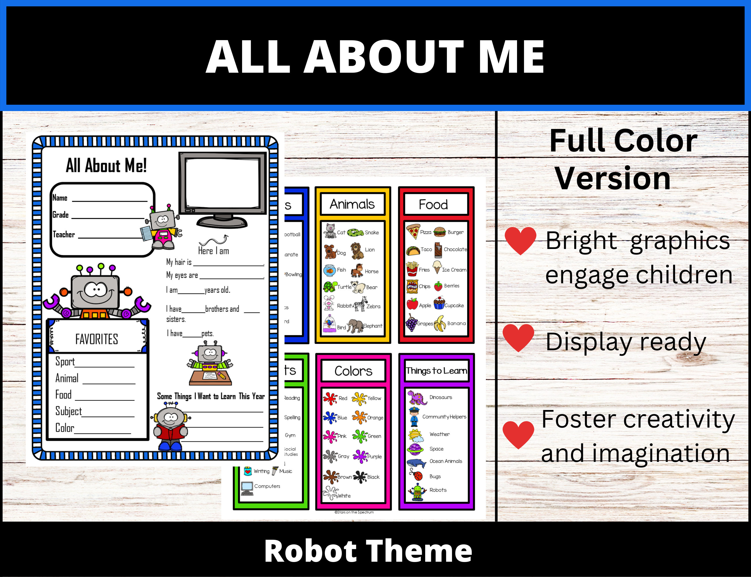 All About Me Worksheets/posters Prek - 1st Back to School Activities ...