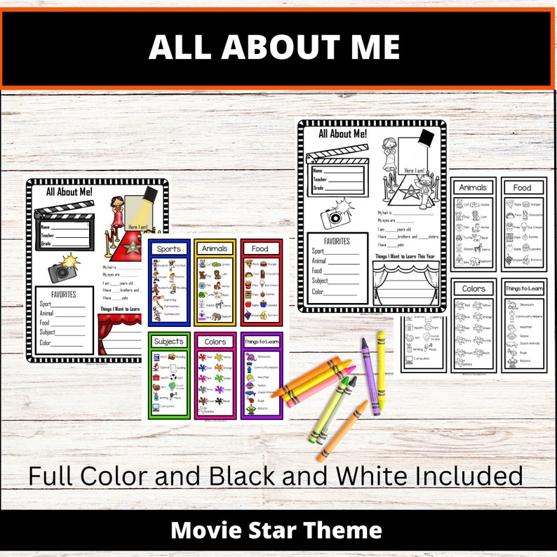 All About Me Worksheets/posters Prek - 1st Back to School Activities ...