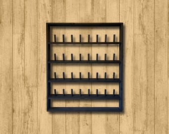 Golf Putter Headcover Display Rack – Holds 32 Covers with Golf Swag / Memorabilia Shelf