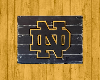 Notre Dame Fighting Irish Rustic Wall Decor / University of Notre Dame Rustic Wall Decor / ND Rustic Flag/ ND Rustic Sign