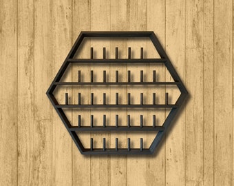 Golf Putter Cover Hexagon Display Rack (33) / Stained Bettinardi Headcover Display Rack / Golf Putter Cover Stained Wood Display Case (33)