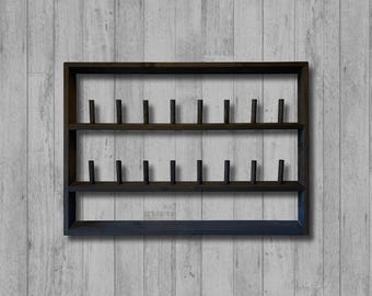 Golf Putter Headcover Display Rack – Holds 16 Putters with Golf Swag / Memorabilia Shelf