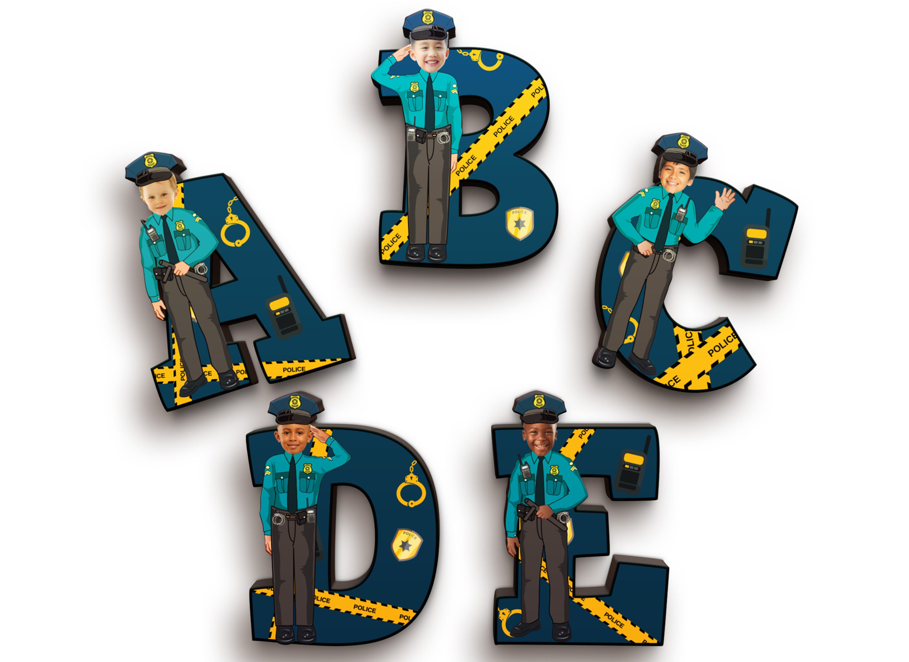 Police Wooden Letters With Personalised Faces Kids Names On Etsy police-wooden-letters-with-personalised-faces-kids-names-on-etsy