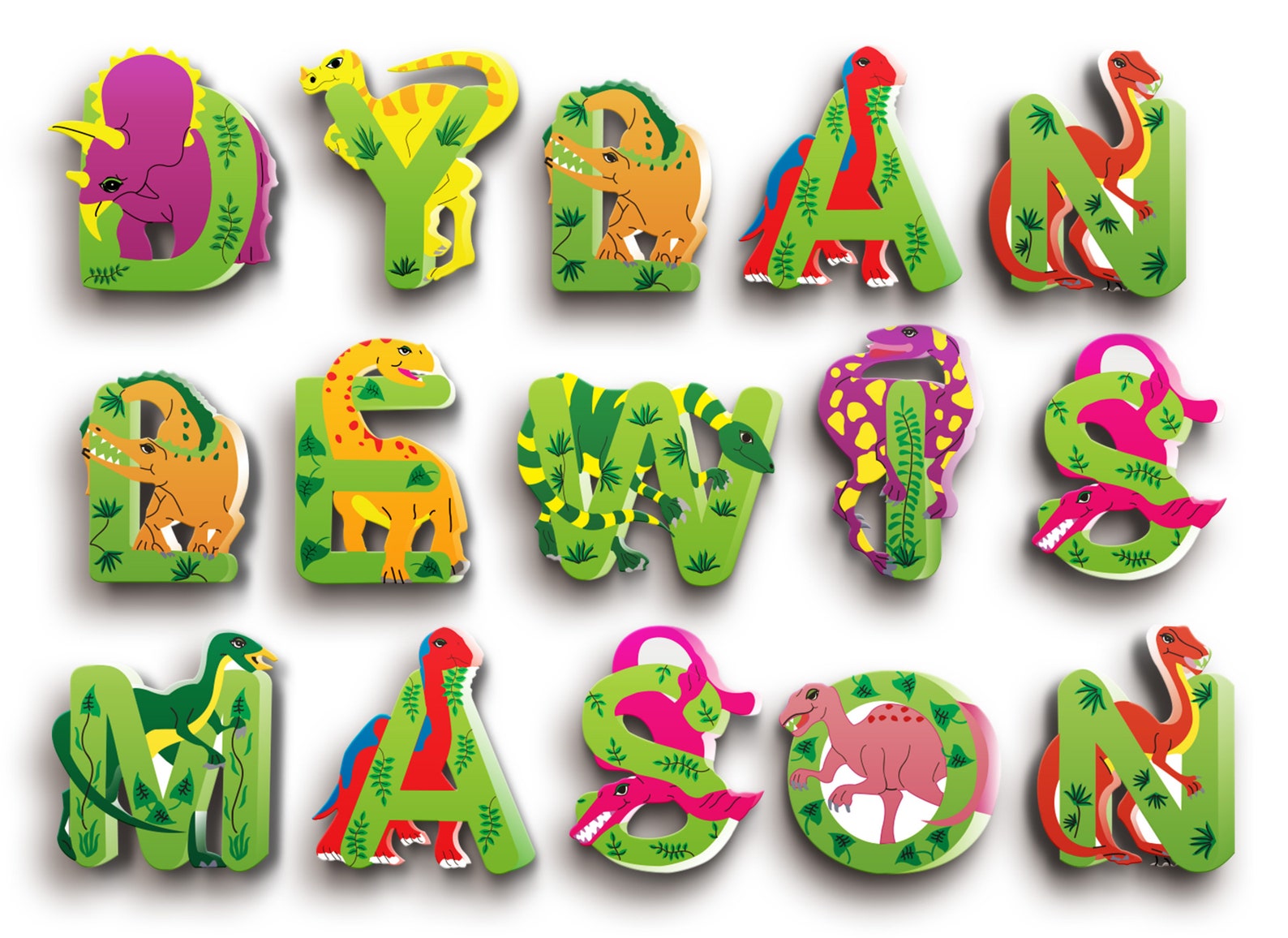 Nursery Wooden Letters Dinosaur Letters Wood Name Letters Etsy