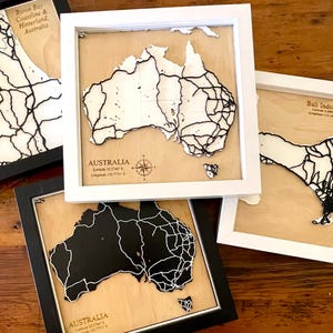Aangepaste houten silhouetkaart van elk land of elke stad in de wereld / 3D lasergesneden houten kaart / verjaardag, bruiloft, jubileum, housewarmingcadeau