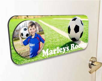 Soccer Name Door Sign, Football Personalised Gift, Sports Decor, Soccer Player Custom Gift, Custom Sports Wall Art, Kids Sports Gift
