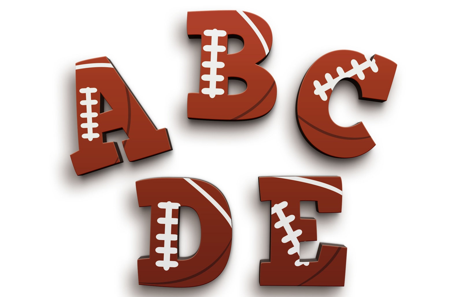 Rugby Brown Ball Font Wooden Letters Sports Wood Letters Etsy