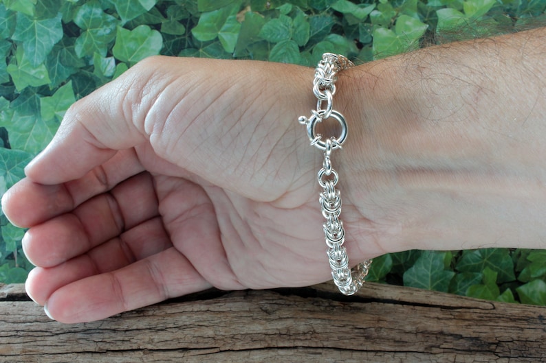 Hallmarked 1oz Silver Byzantine Wheat Bracelet Hand Crafted in solid 925 Sterling Silver FULLY WELDED