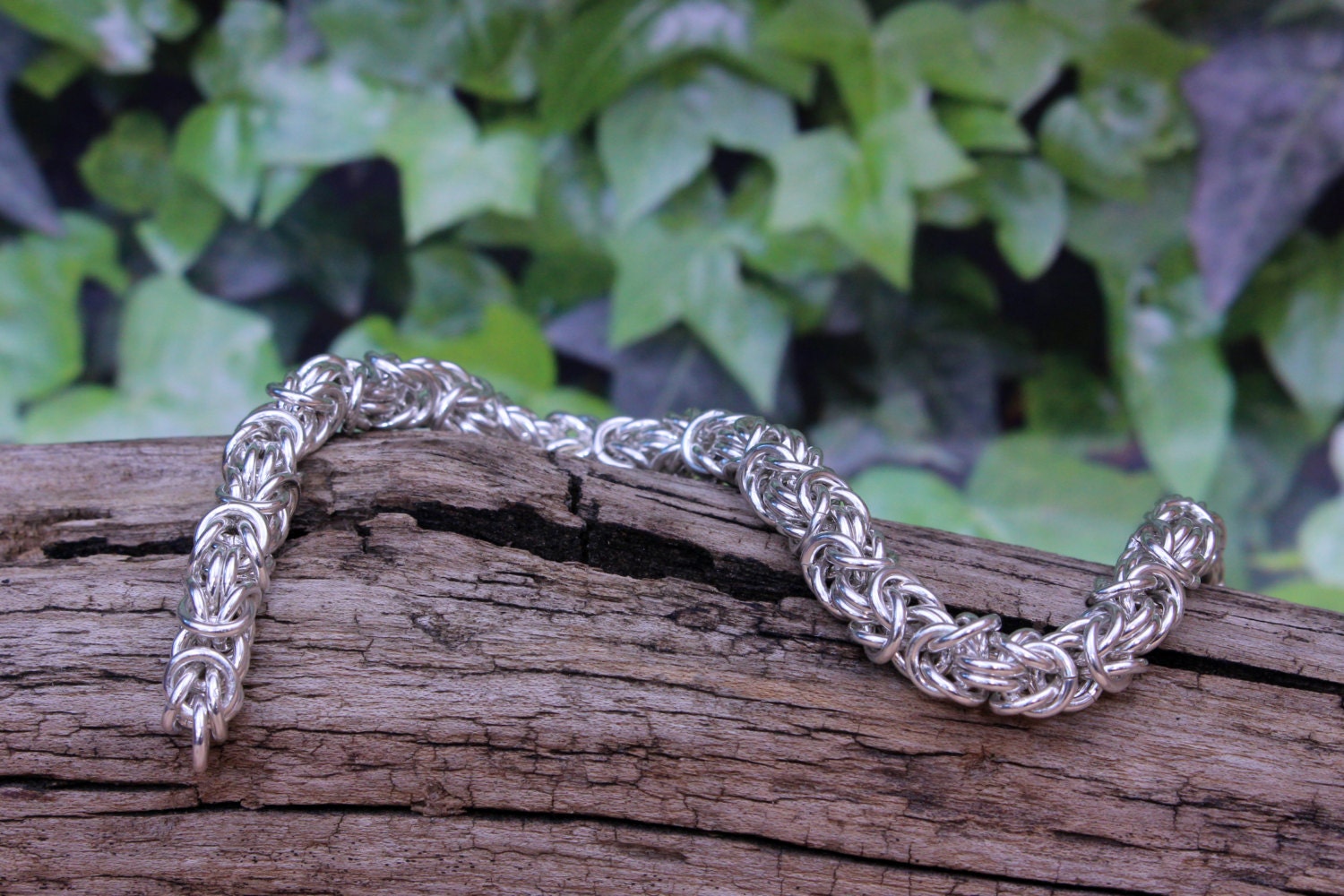 1oz Silver Byzantine Chainmail Bracelet Hand Crafted in