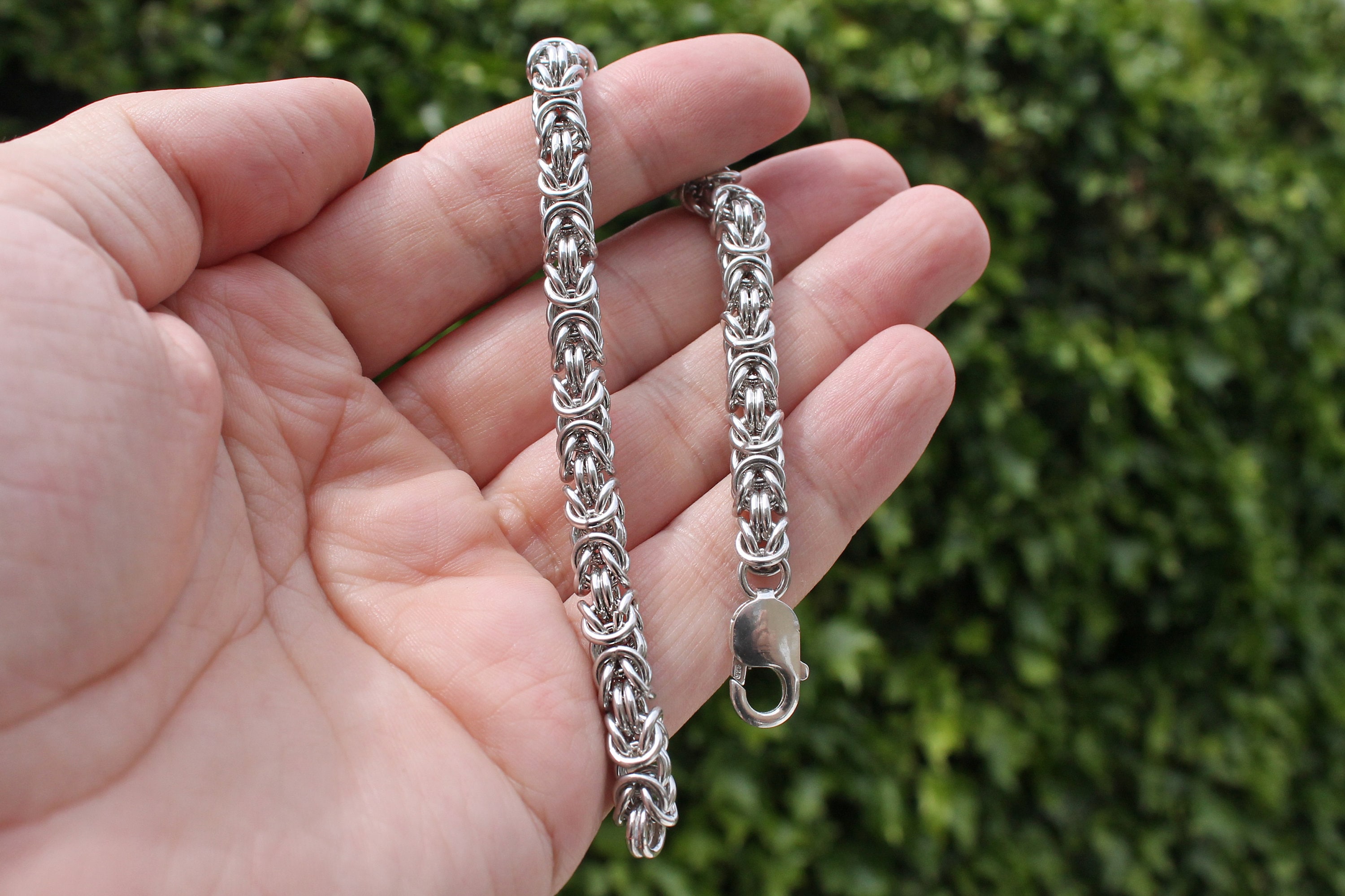 1oz Silver Byzantine Chainmail Bracelet Hand Crafted in