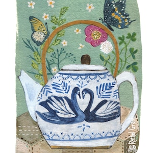 Swan Teapot Print image 1