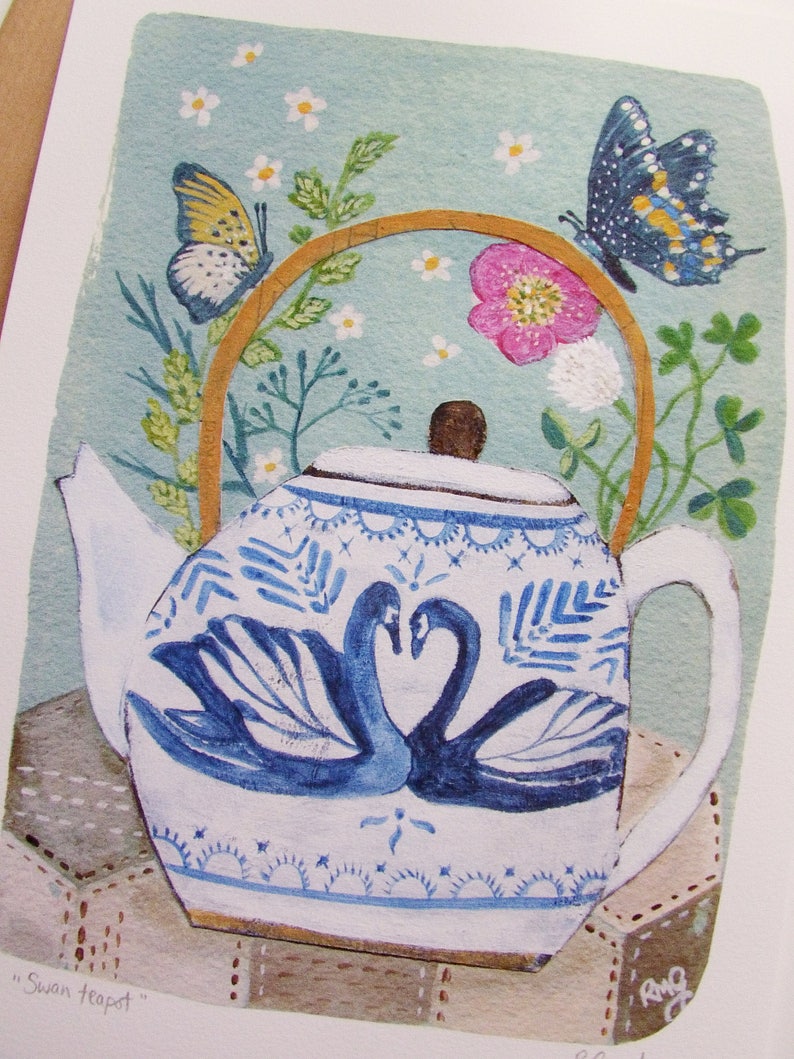 Swan Teapot Print image 3