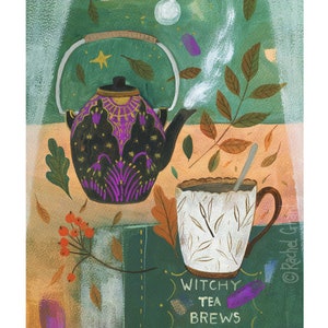 Witchybrew Kunstdruck von Rachel Grants | DIN A4 | Herbst Kunst