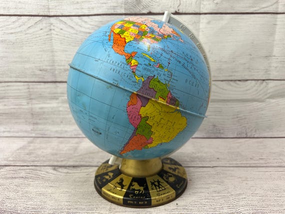 Vintage Ohio Art Globe With Zodiac Signs on Base - Etsy