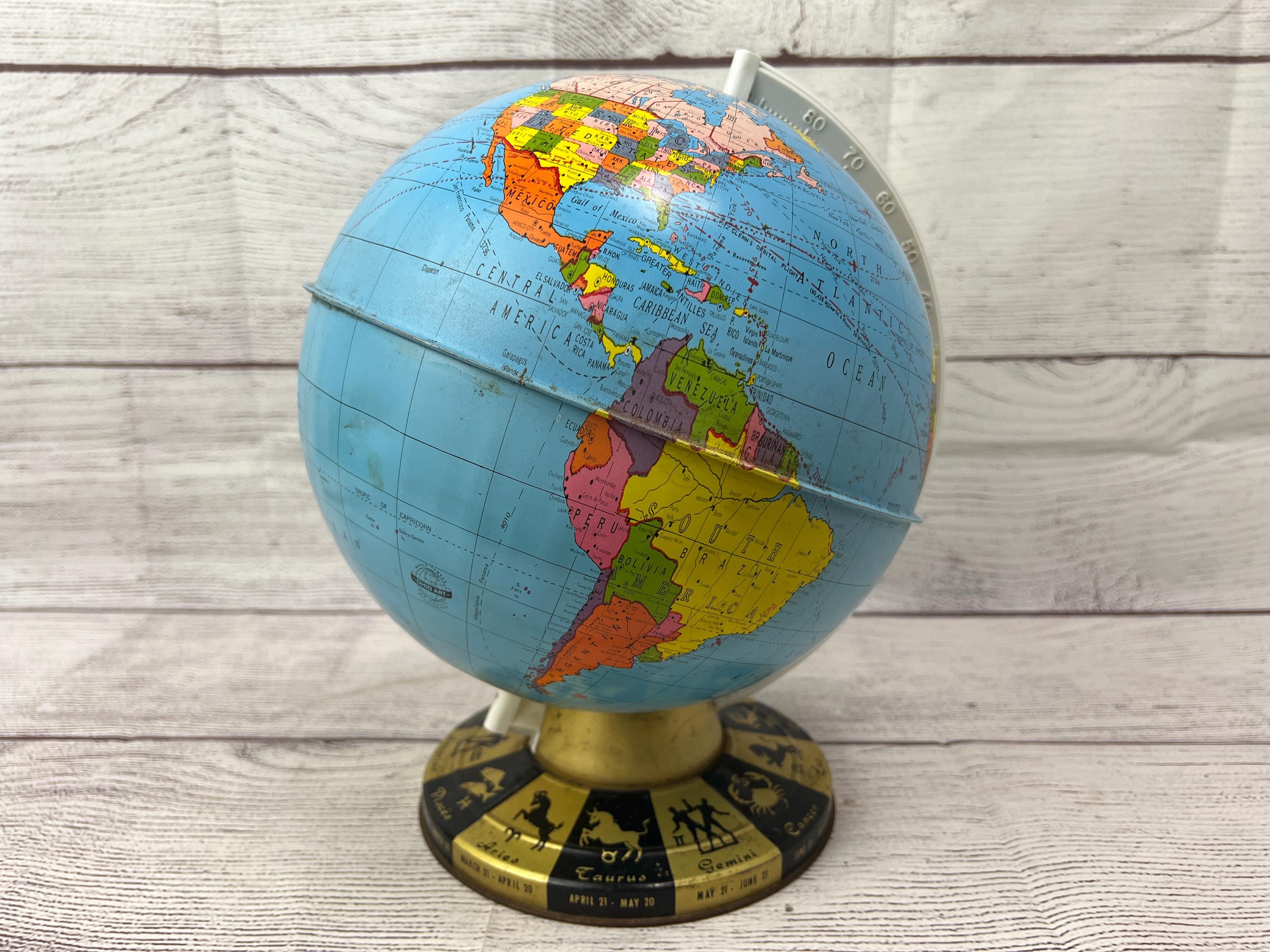 Vintage Ohio Art Globe With Zodiac Signs on Base - Etsy