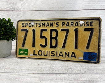 Vintage 1980s Louisiana Sportsman's Paradise License Plate