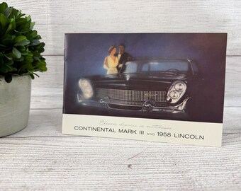 Vintage 1958 Lincoln Car Brochure