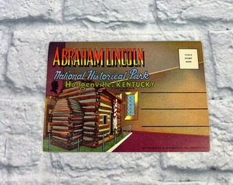 Vintage 1947 Lincoln National Historical Park Postcard Folder