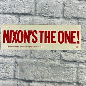Vintage Nixon Campaign Bumper Sticker