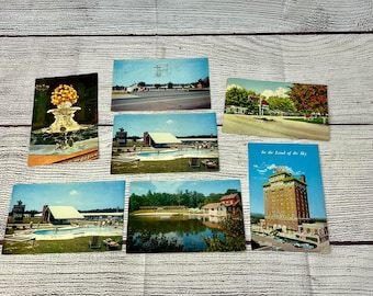 Lot of Seven Used Tennessee and North Carolina Hotel Motel Postcards