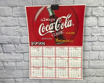 Vintage 1998 Coca-Cola Wall Calendar