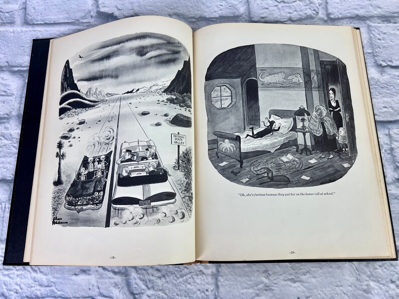 May include: A black and white cartoon illustration of a car full of skeletons driving through a desert landscape. The sign reads "Entering Death Valley".
