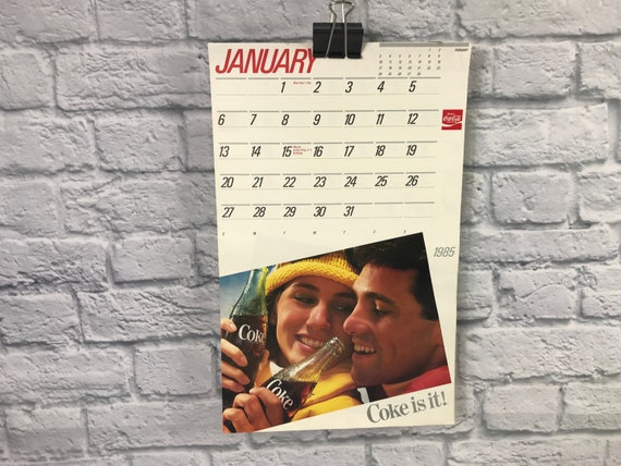 Vintage 1985 Coca-cola Wall Calendar - Etsy