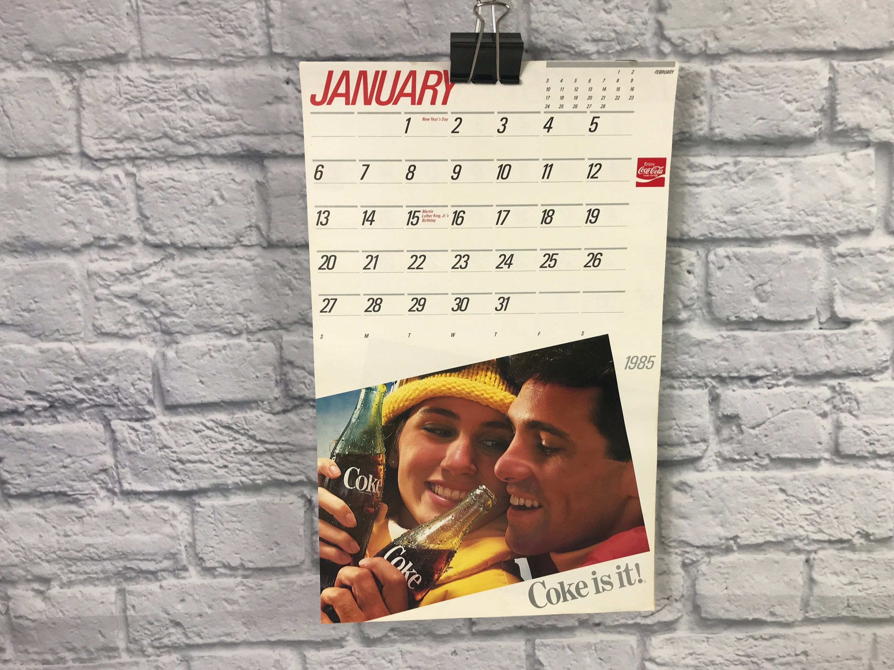 Vintage 1985 Coca-cola Wall Calendar - Etsy