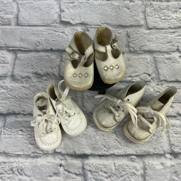 Vintage White Child Shoes- Choose One Pair