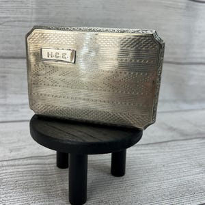Vintage Silver Plate Cigarette Case EAM Made in USA Monogrammed H.C.E