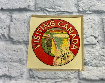 Vintage Visiting Canada Niagara Falls Wet Decal