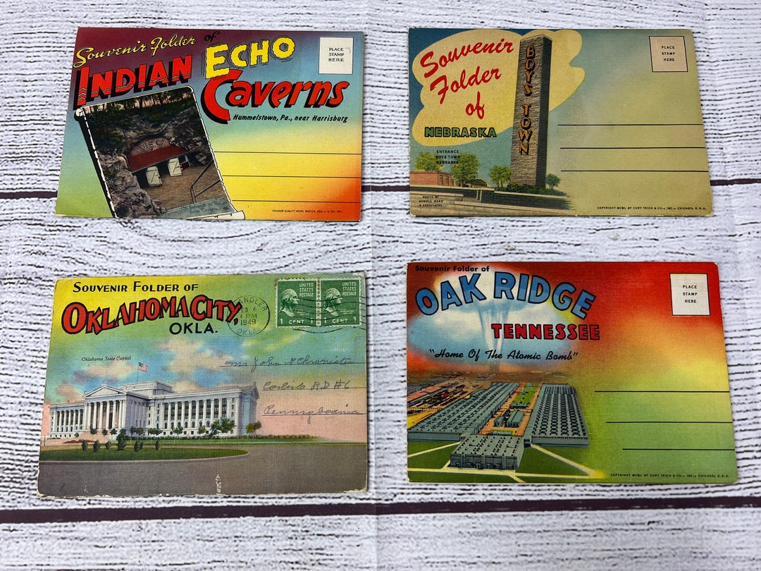 Oak Ridge Post Card Vintage Postcard Folder โ Oak Ridge, Boys Town, Indian Echo Caverns ...