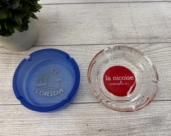 Vintage Glass Ashtray - Choose Florida or La Nicoise Hotel Washington DC