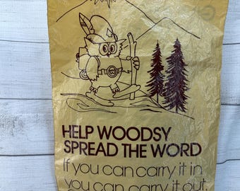 Vintage 1970s Woodsy the Owl Plastic Bag