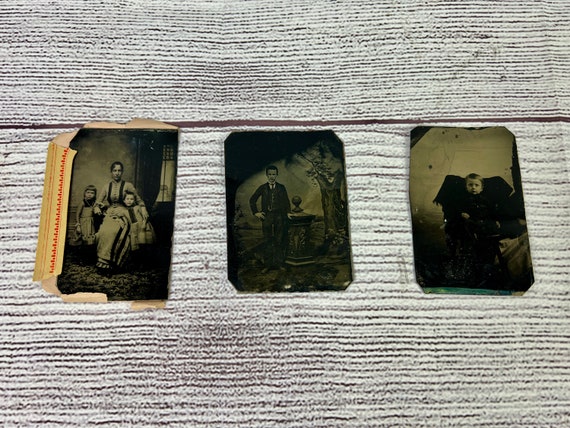 Lot of 3 Vintage Tintype Photos