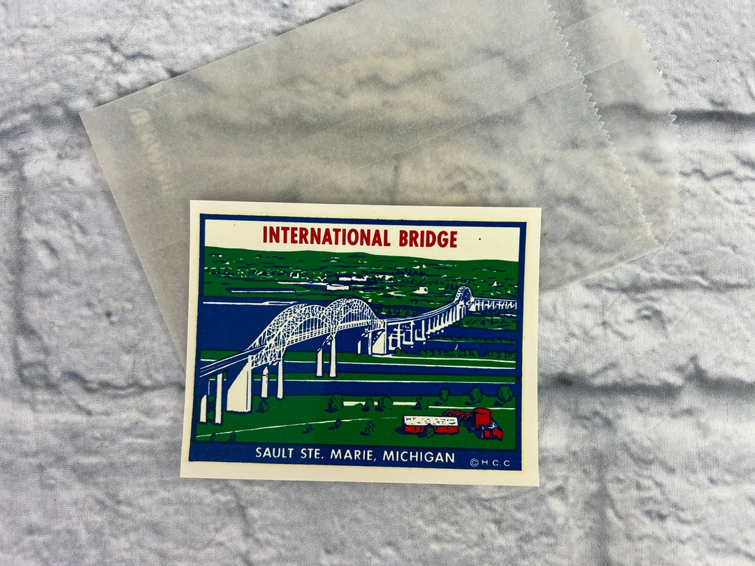 Vintage International Bridge, MI Decal - Etsy