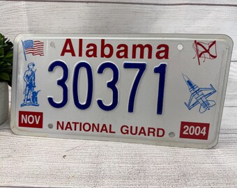 Vintage 2004 Alabama National Guard License Plate