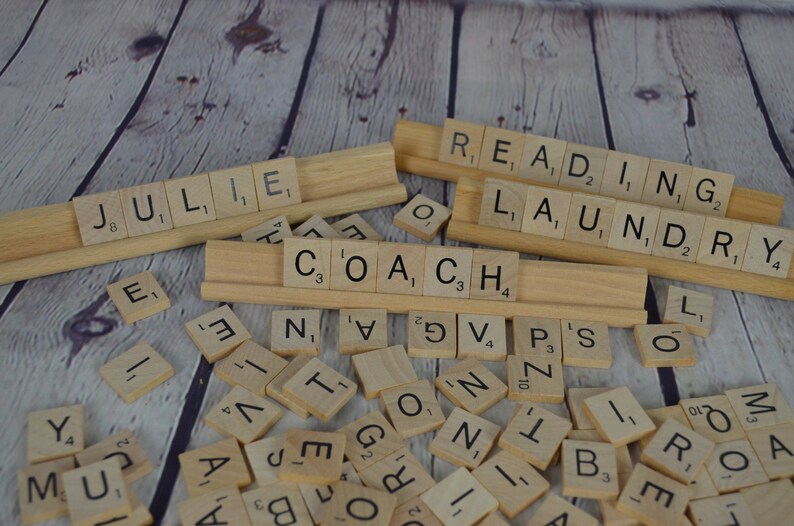 Custom Made Scrabble Tile Letter Tray Desk Name Plate Etsy
