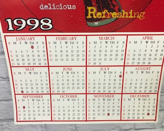 Vintage 1998 Coca-cola Wall Calendar - Etsy